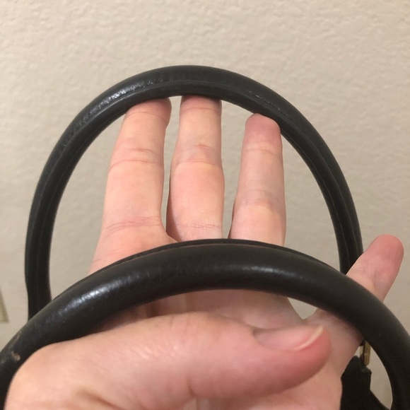 Tory Burch Thea Round Tote Black Leather Shoulder Bag - Picture 6 of 12